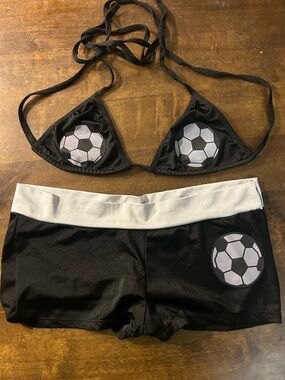 NWOT Sexy 2pc FIFA World Cup Tribute Inspired Triangle Top Booty Short Bikini